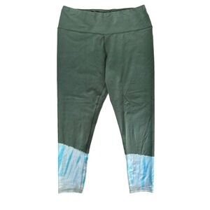 J.Jill Women's Fit Breath Cotton Leggings Stretch Size L Olive Green